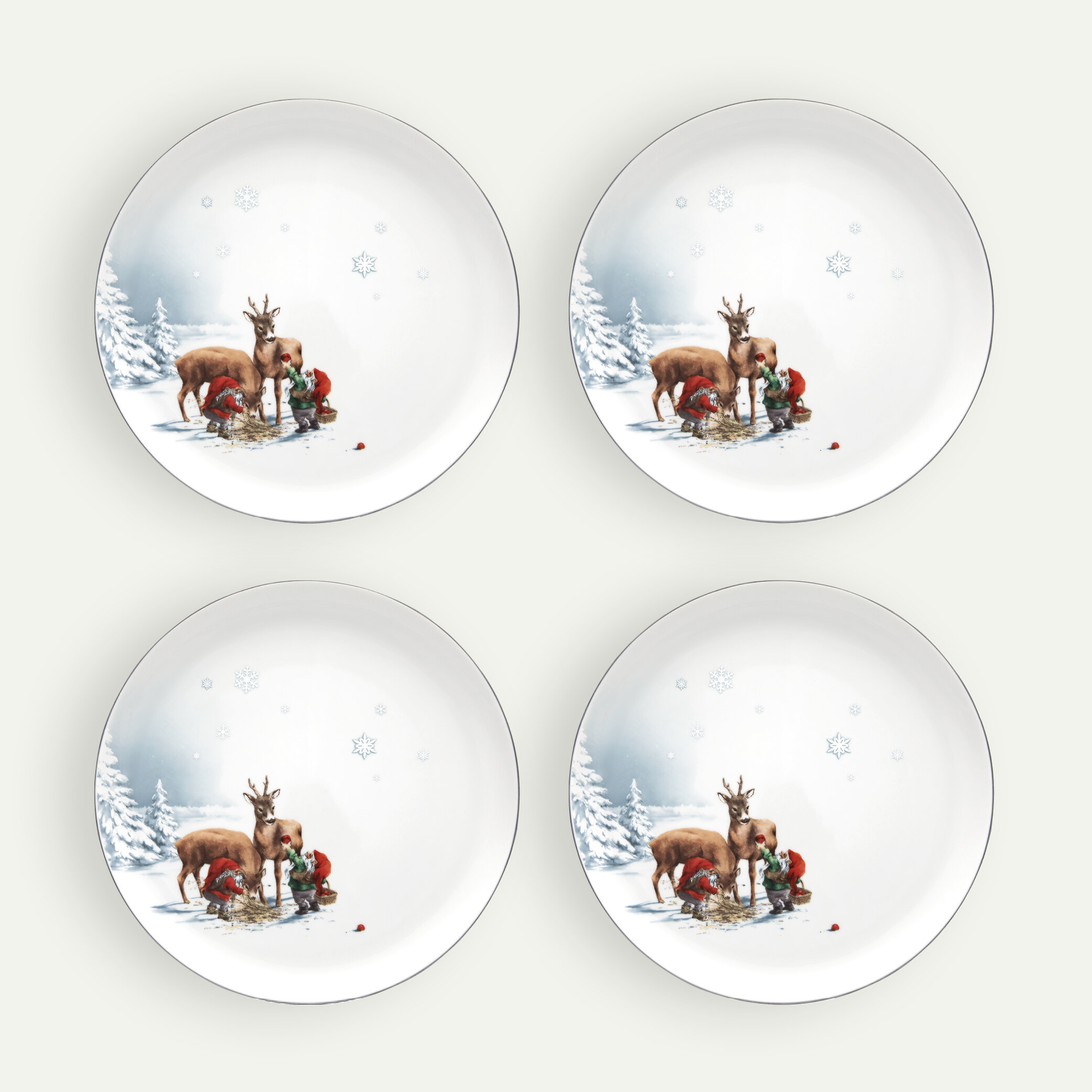 Santa´s Christmas Plate 26 cm, 4-pack