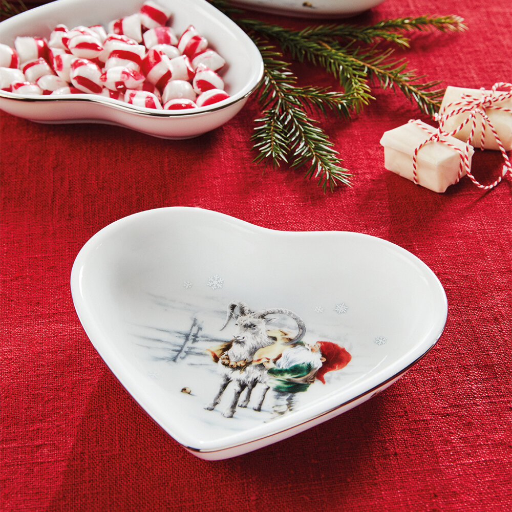 Santa´s Christmas Heart-Shaped Bowl 14 cm, 2-pack