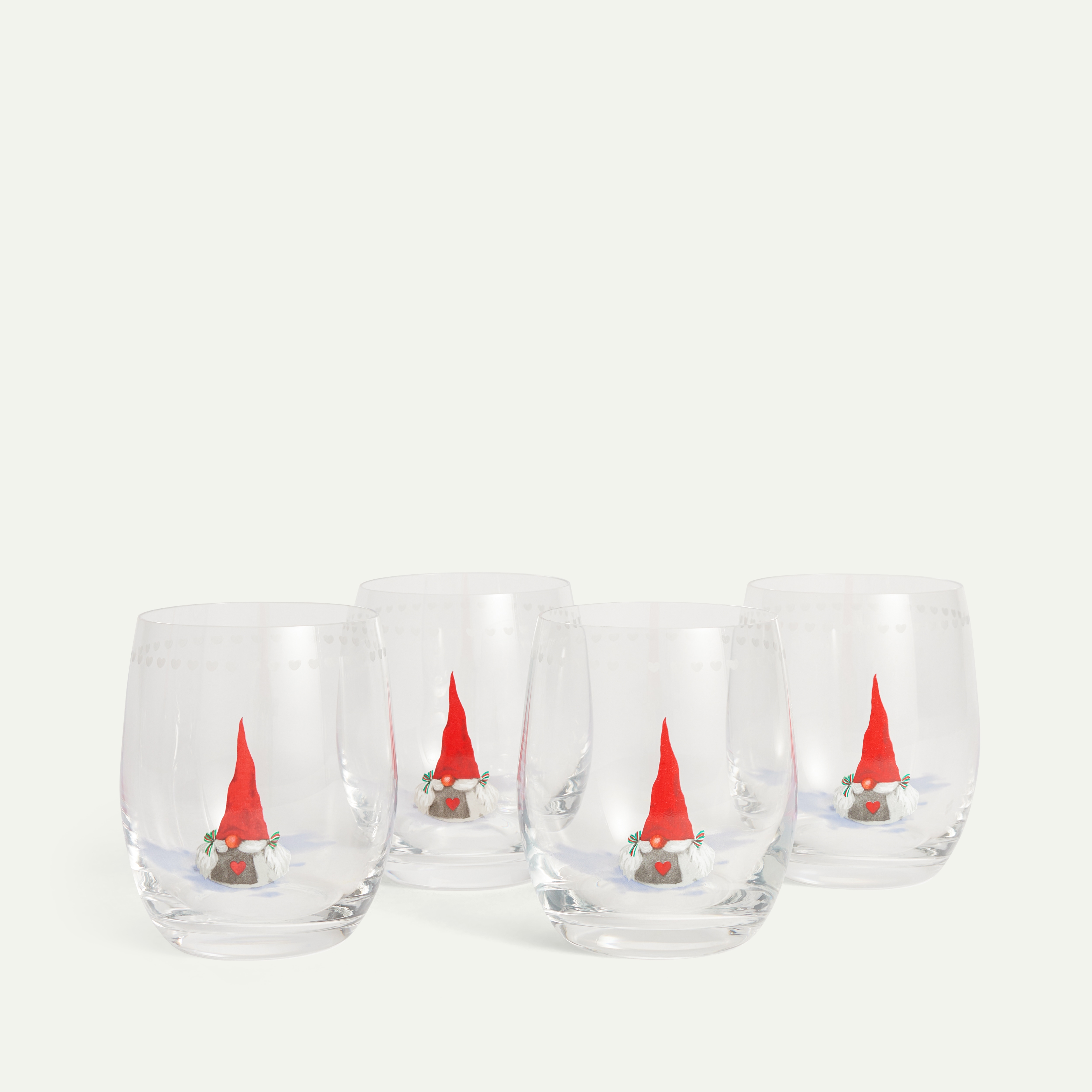 Christmas Gnome Red Drinking Glass 35 cl, 4-pack