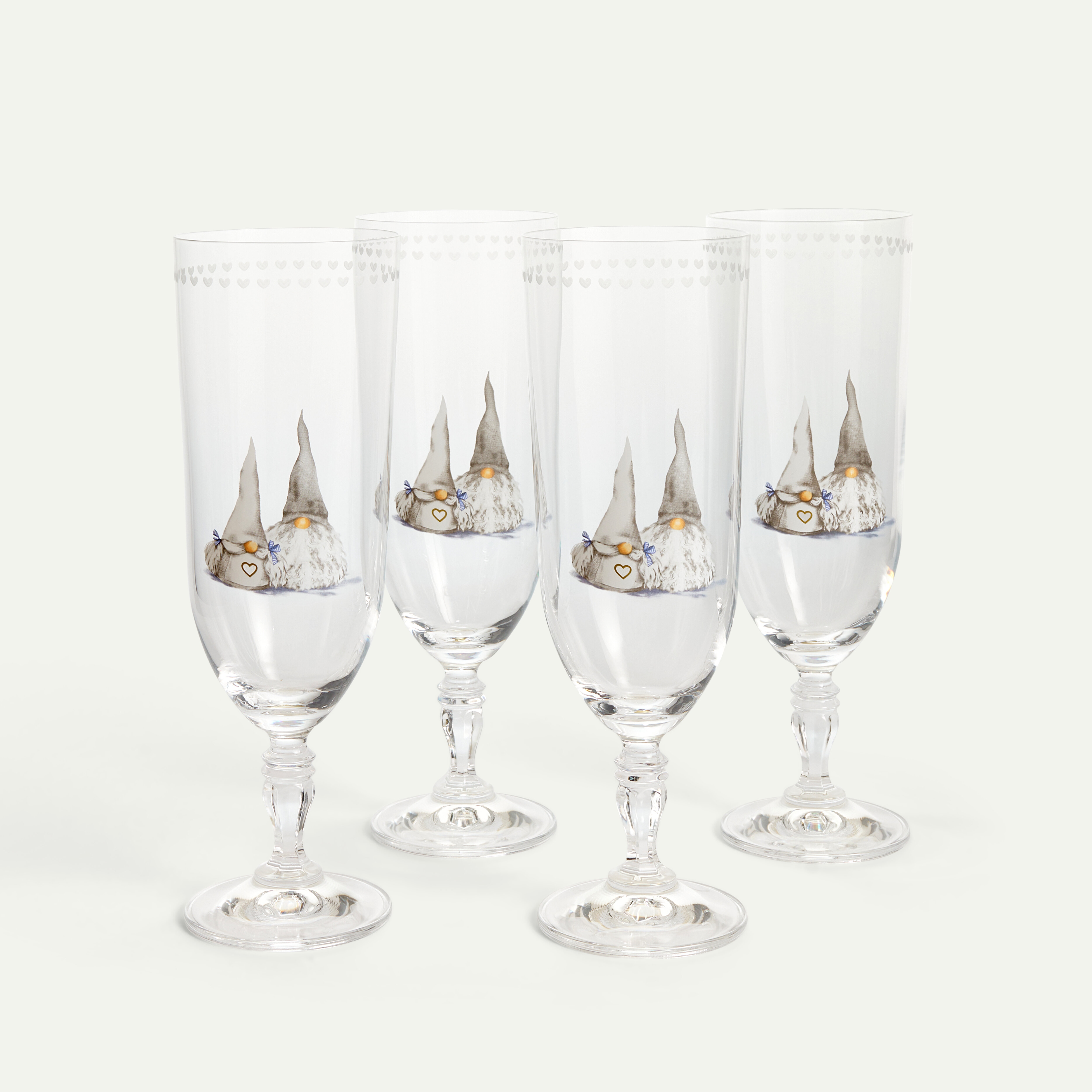 Christmas Gnome White Beer Glass 40 cl, 4-pack