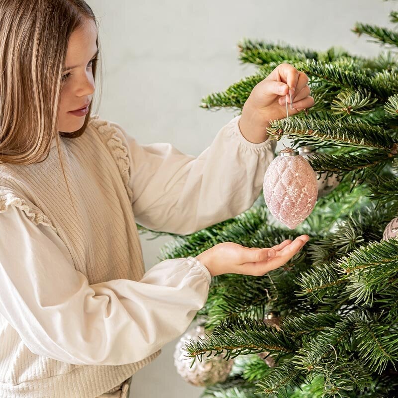 Winterglow Juletræskugler beige, lyserø, 24-pak