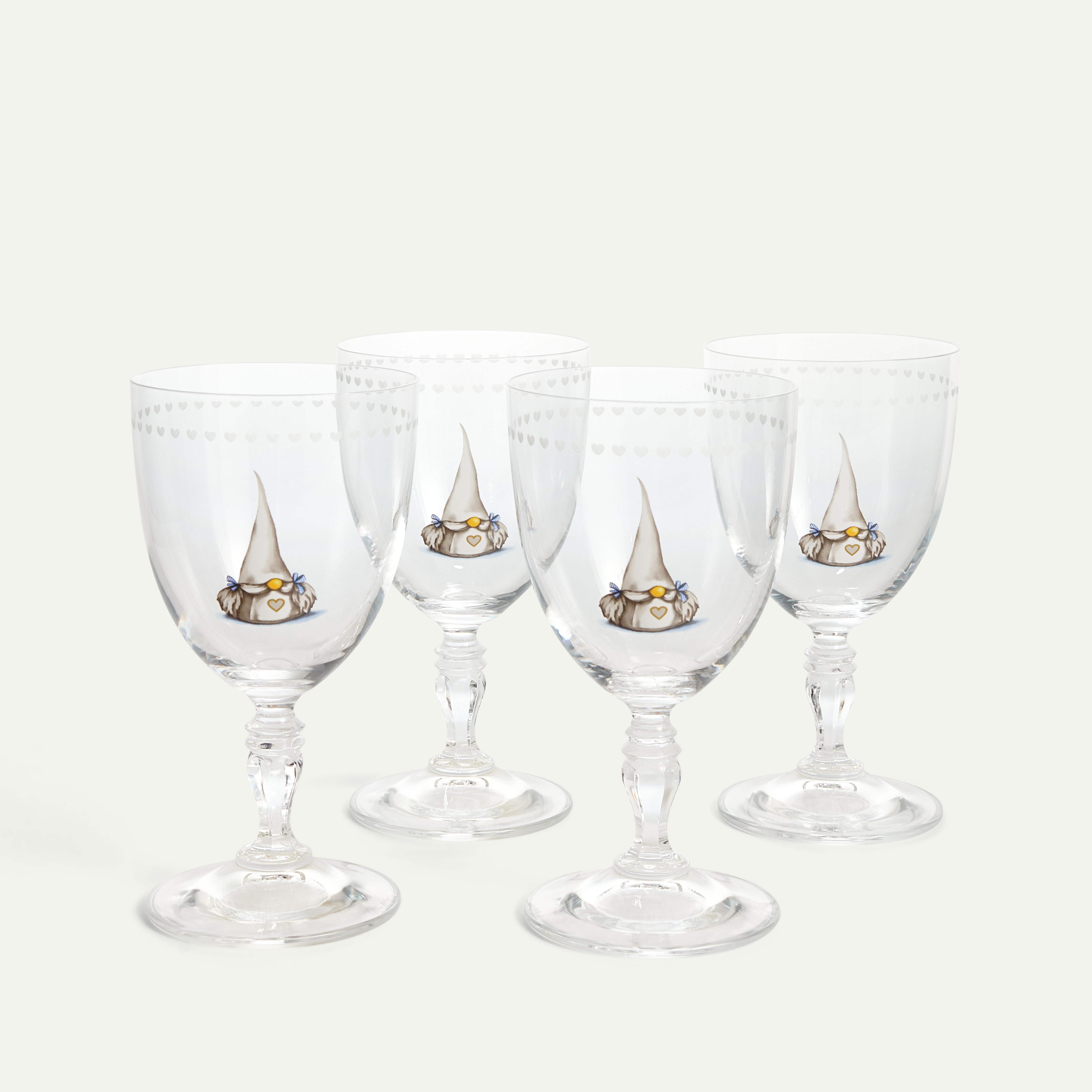 Christmas Gnome White Wine Glass 28 cl, 4-pack