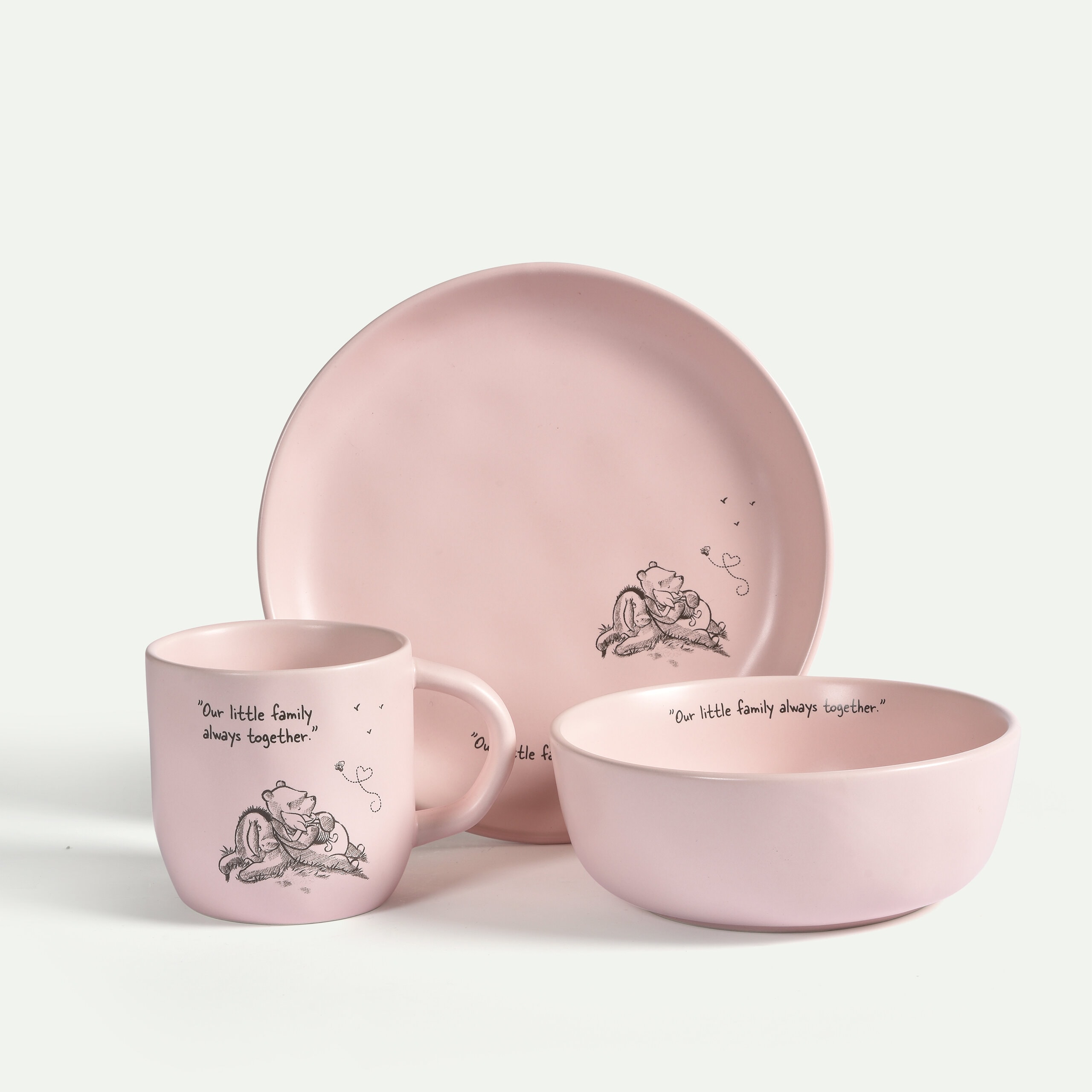 Winnie the Pooh set "Family" hree parts, Light pink 