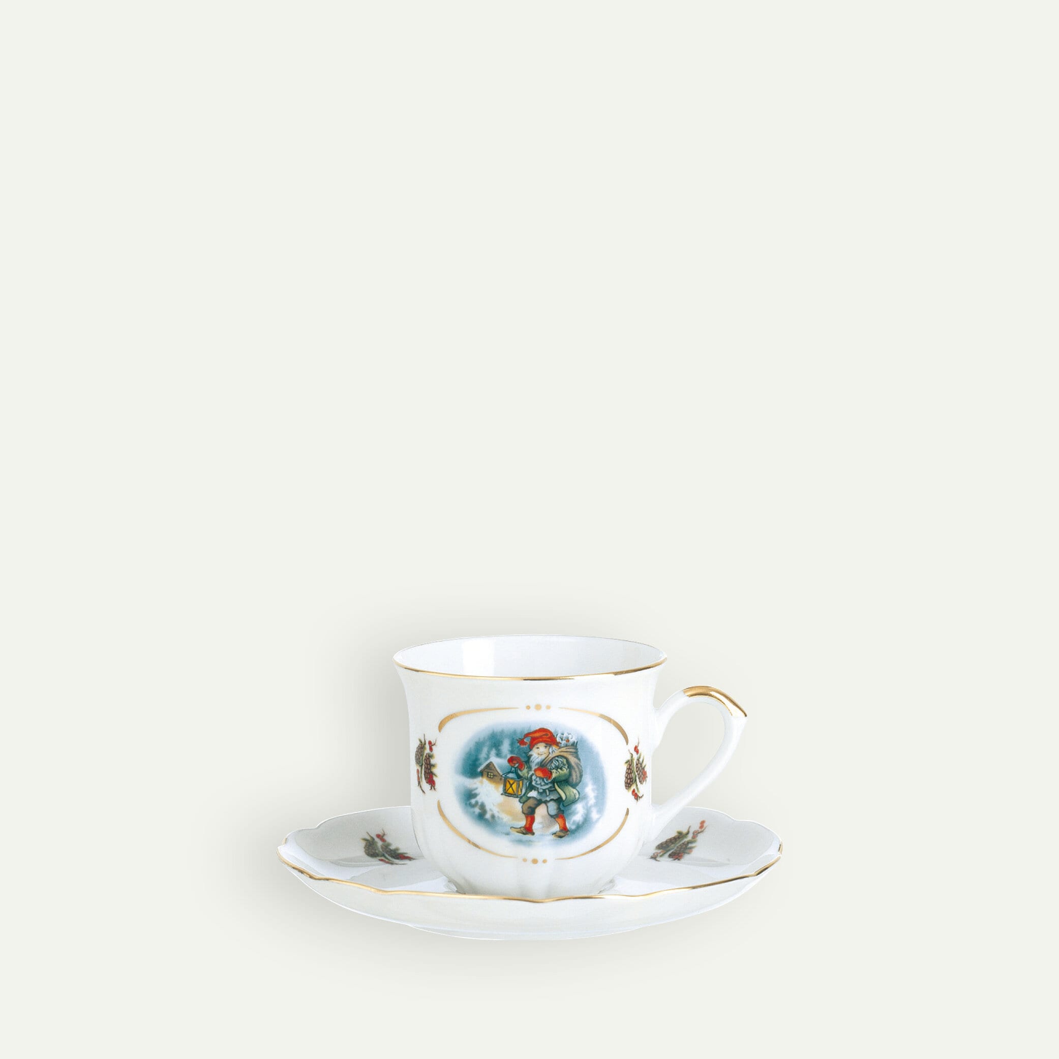 Traditional Christmas Coffee Cup and Saucer, 20 cl