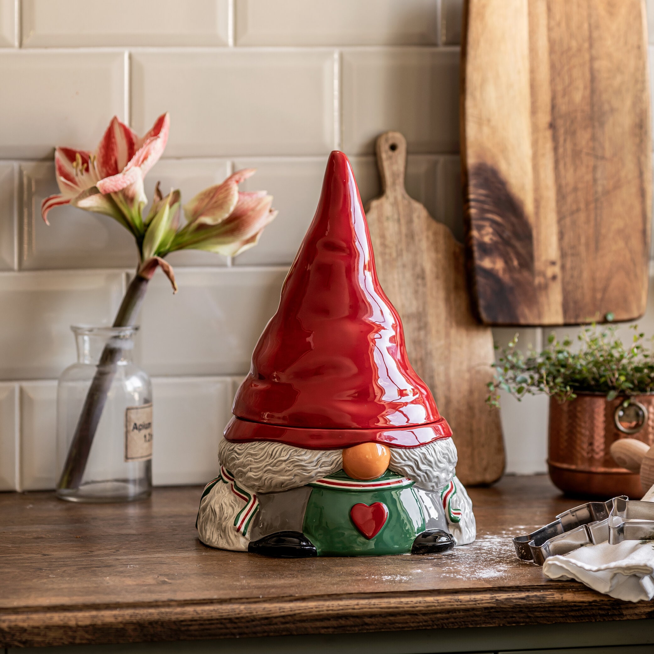 Christmas Gnome Cookie Jar 35 cm