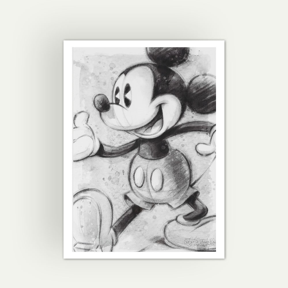 Disney Mickey Mouse Fine Art litografi 63 x 43 cm